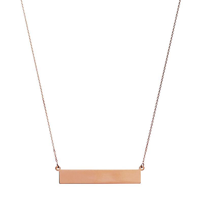 14k Gold 35 mm Bar Necklace, Womens, Size: 16, Pink