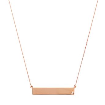 Color Romance 14k Gold Diamond Accent 35 mm Bar Necklace