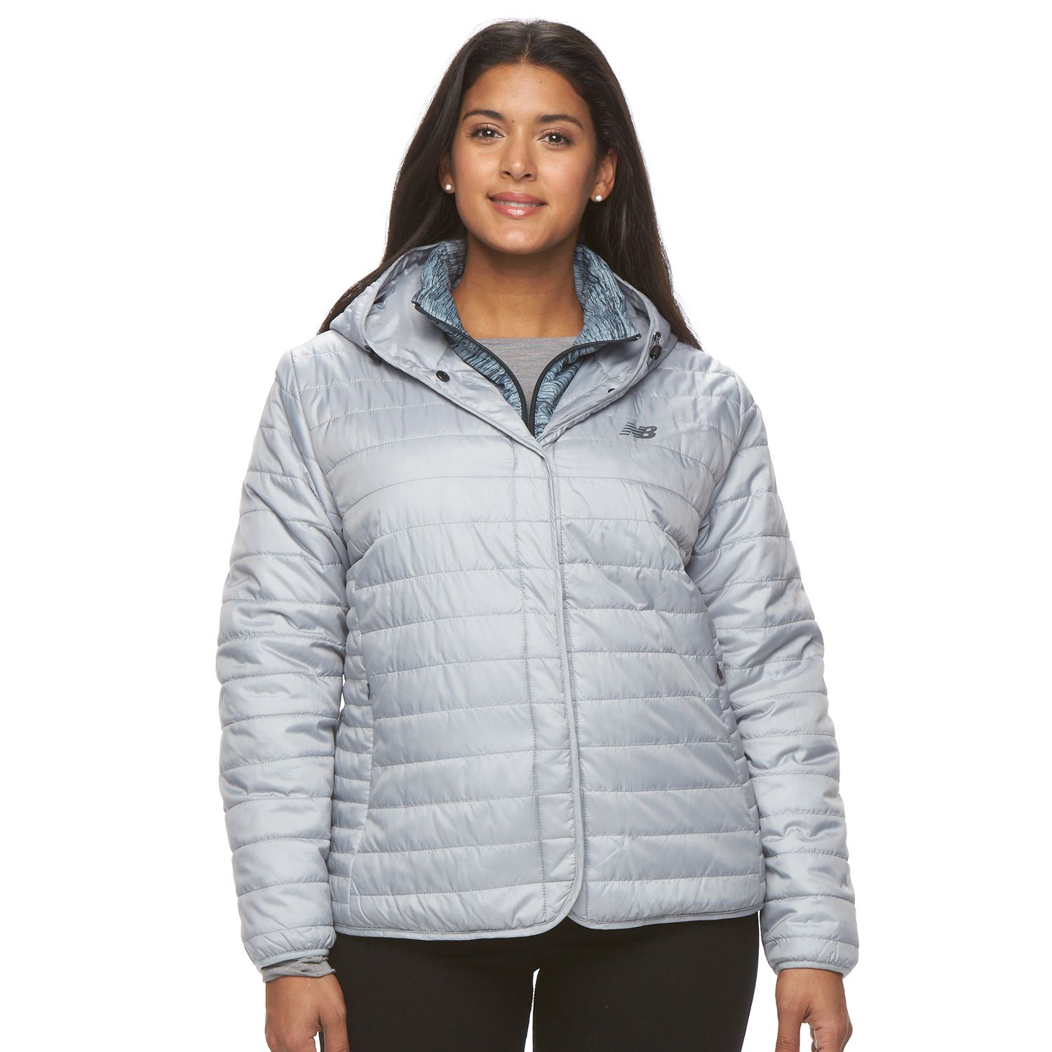 new balance hooded puffer jacket