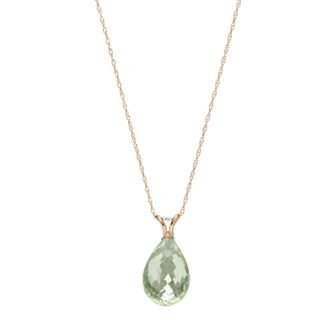 14k Gold Lemon Quartz Briolette Pendant Necklace