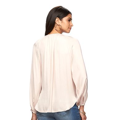 Women's Jennifer Lopez Shirred Lace-Up Top