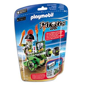 Playmobil Pirates Green Interactive Cannon With Pirate Captain - 6062