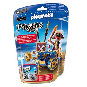 Playmobil Pirates Blue Interactive Cannon With Pirate - 6064