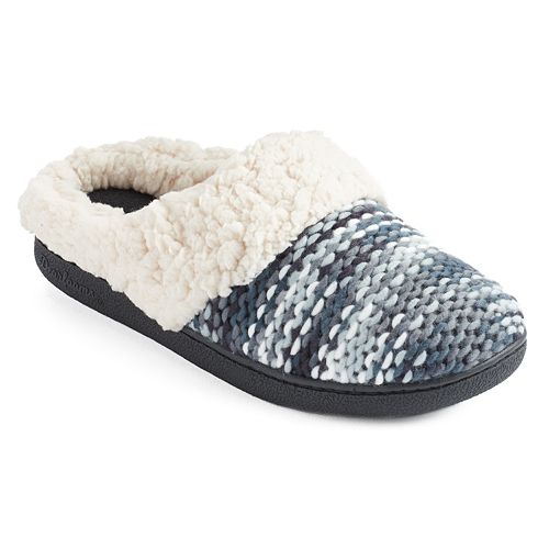 dearfoams women's chloe soft knit clog slippers