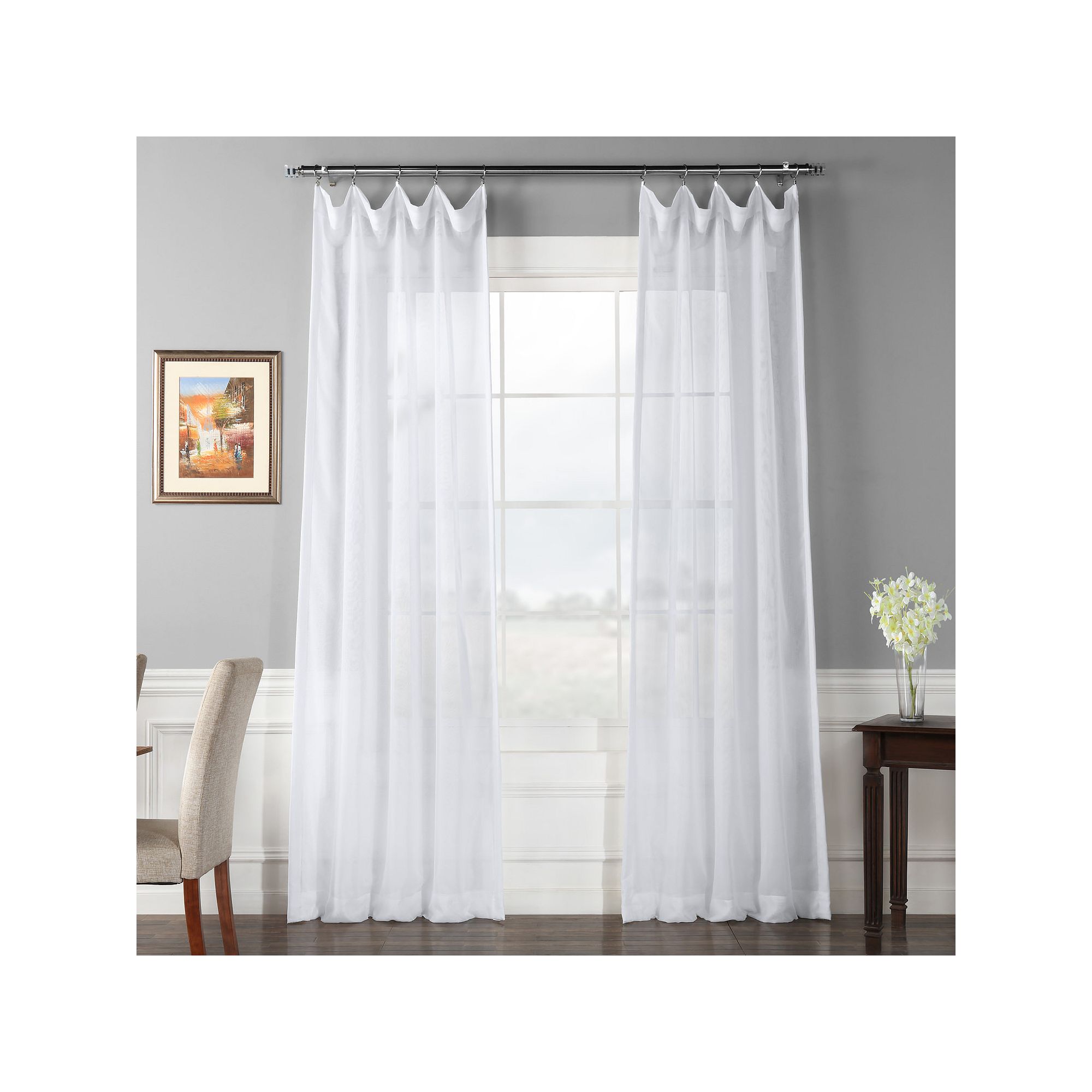 EFF 1-Panel Signature Sheer Window Curtain, White
