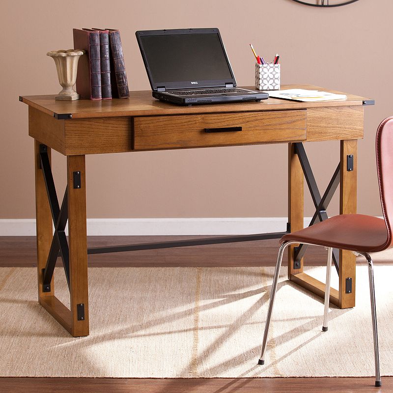 Crawford Adjustable Height Desk, Brown