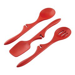 Rachael Ray Mix and Measure Mixing Bowl Measuring Cup and Utensil Set, 10-Piece, Red