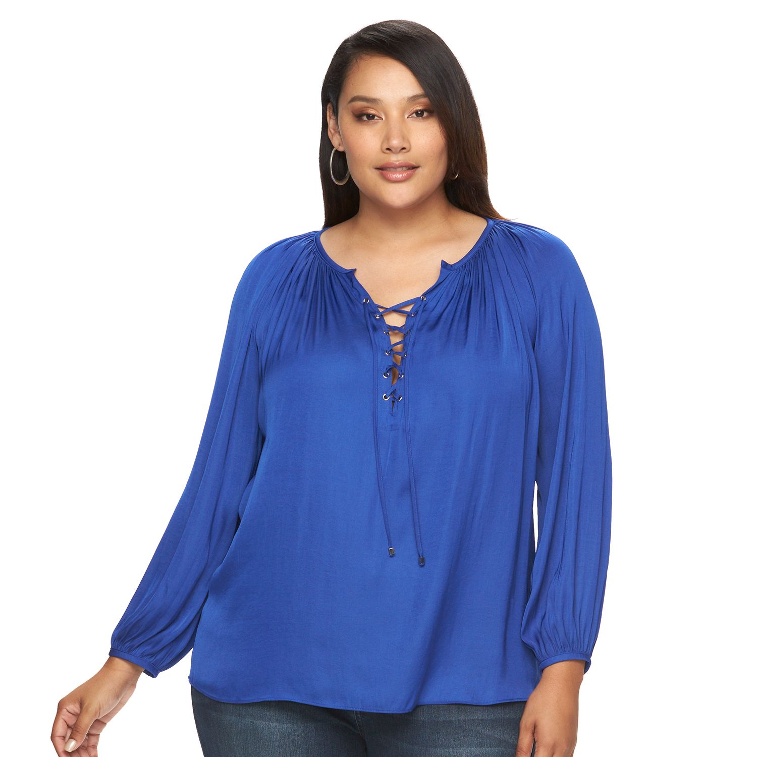 plus size boho peasant tops