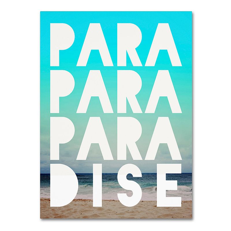 Trademark Fine Art Paradise Canvas Wall Art, Blue, 19X14