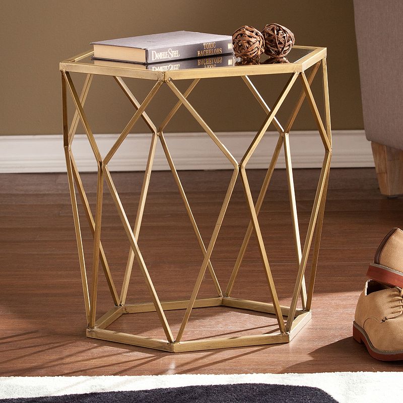 Jolene Accent End Table, Gold