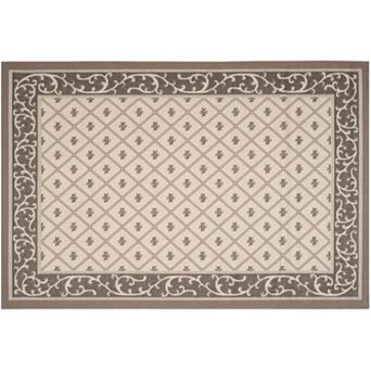 Safavieh Courtyard Scroll Border Indoor Outdoor Rug