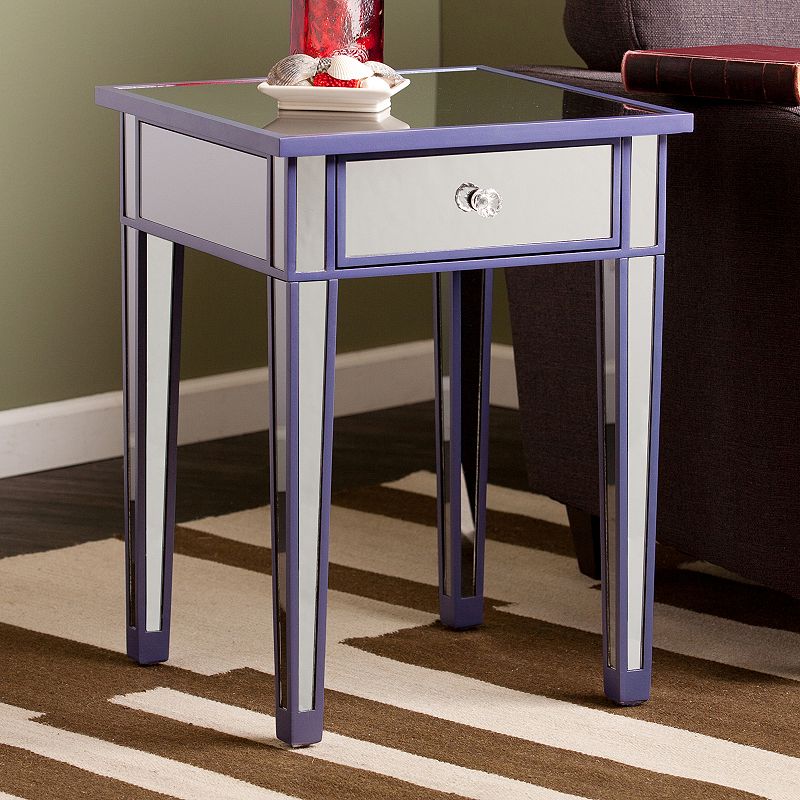 Mckinney Mirrored Accent End Table, Purple