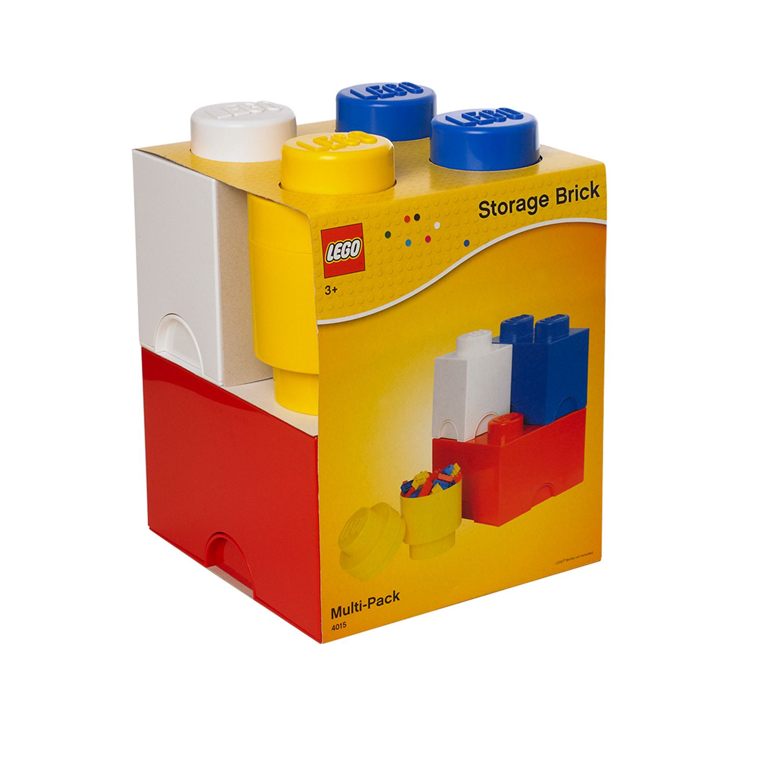 LEGO Storage Brick Lego Multi-Pack 4 Piece, Bright Red, Bright Blue, Bright Yellow, White
