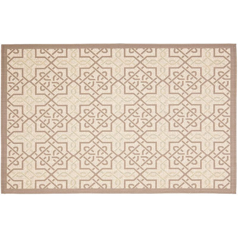 Safavieh Courtyard Regency Indoor Outdoor Rug, Beig/Green, 6.5X9.5 Ft