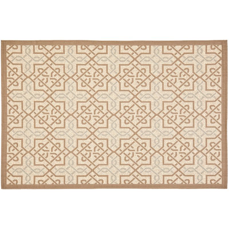 Safavieh Courtyard Regency Indoor Outdoor Rug, Beig/Green, 6.5X9.5 Ft