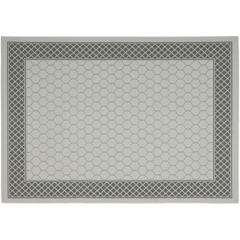 Safavieh Courtyard Trellis Border Indoor Outdoor Rug, Grey, 6.5X9.5 Ft