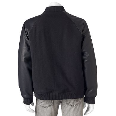 Men's Apt. 9® Modern-Fit Mixed Media Raglan Wool-Blend Bomber Jacket
