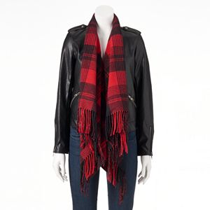 Juniors' Rewind Draped Faux-Leather Jacket