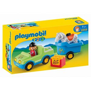 Playmobil Car with Horse Trailer Playset - 6958