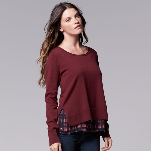 Women's mock clearance layer shirt jumper