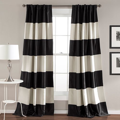 Lush Decor 2-pack Montego Wide Stripe Room Darkening Curtains