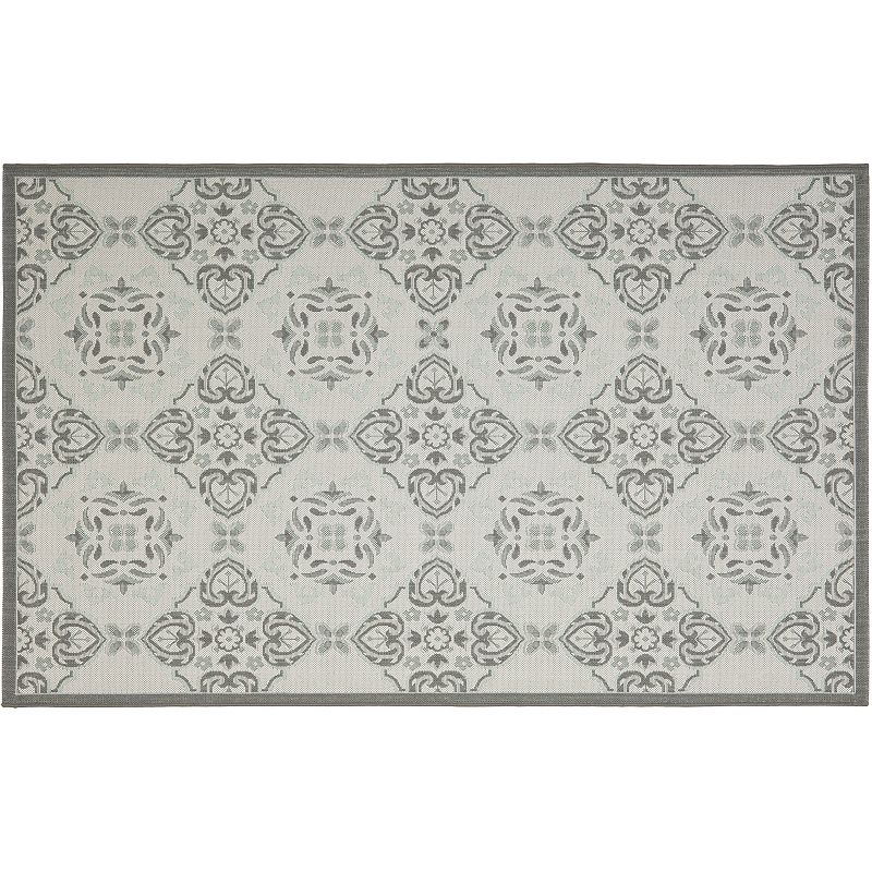 Safavieh Courtyard Windsor Medallion Indoor Outdoor Rug, Grey, 6.5X9.5 Ft