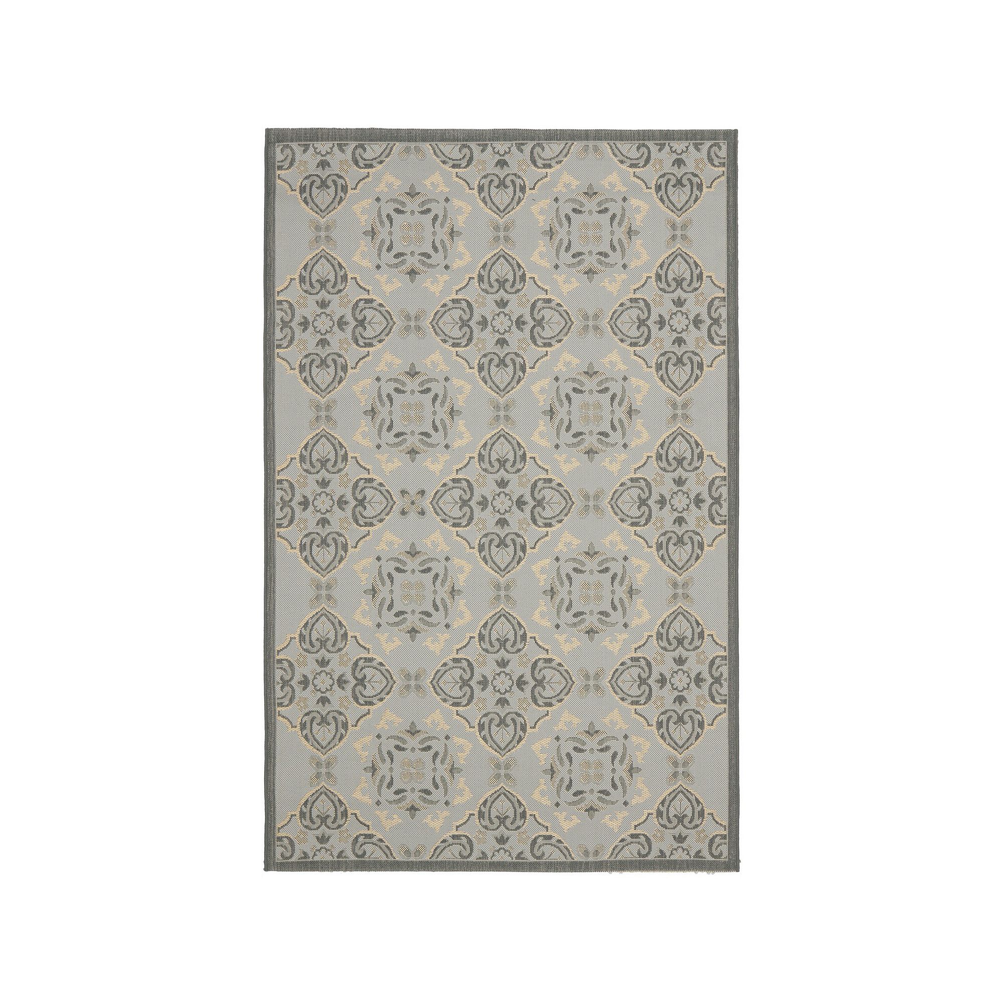 Safavieh Courtyard Windsor Medallion Indoor Outdoor Rug, Light Gray