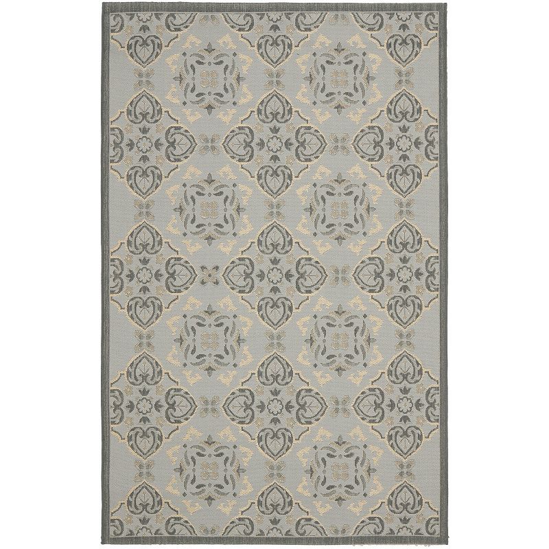 Safavieh Courtyard Windsor Medallion Indoor Outdoor Rug, Grey, 6.5X9.5 Ft