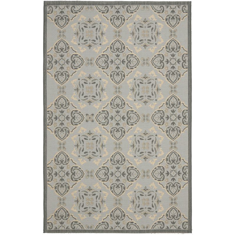 Safavieh Courtyard Windsor Medallion Indoor Outdoor Rug, Grey, 6.5X9.5 Ft