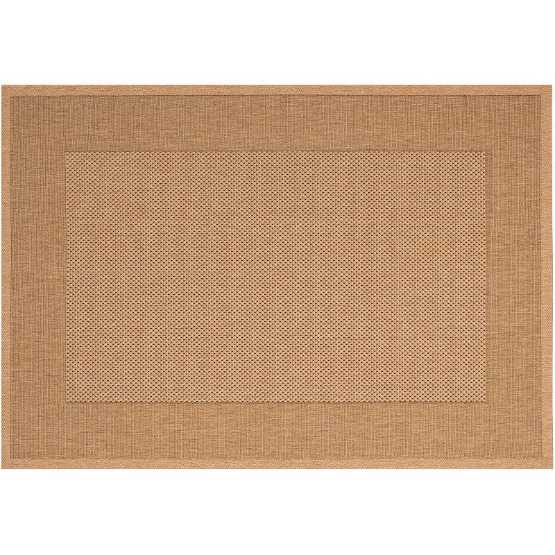 Safavieh Courtyard Natura Framed Indoor Outdoor Rug, Beig/Green, 6.5X9.5 Ft