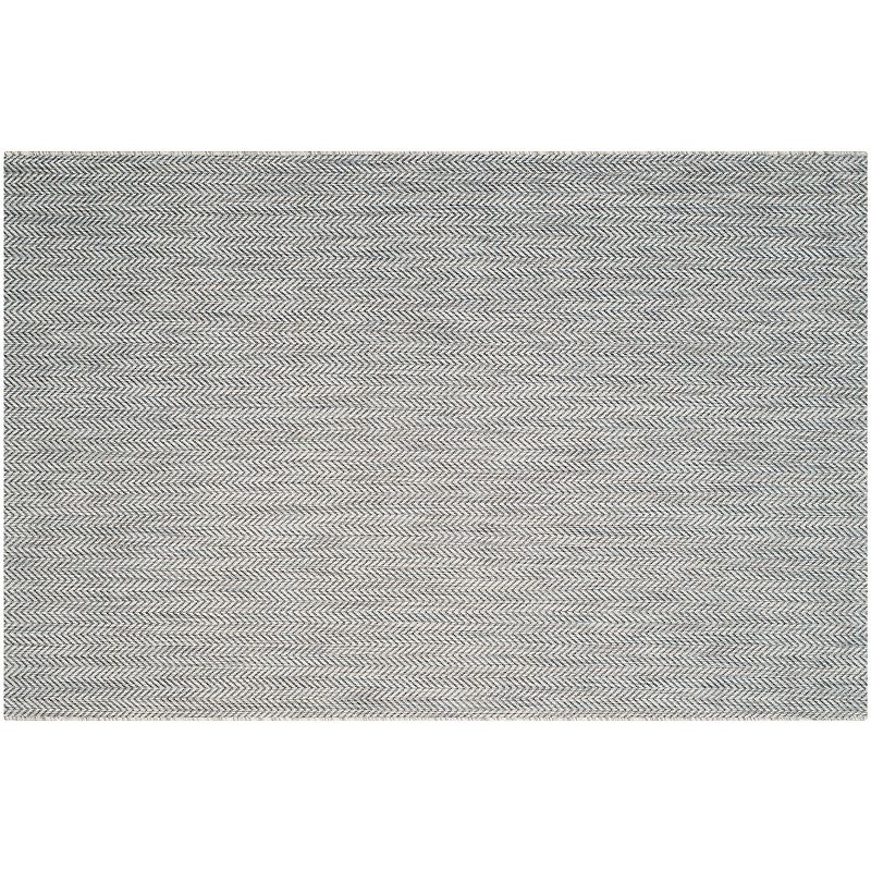 SAFAVIEH Courtyard Morven Chevron Stripes Indoor/Outdoor Area Rug  8  x 11   Grey/Navy