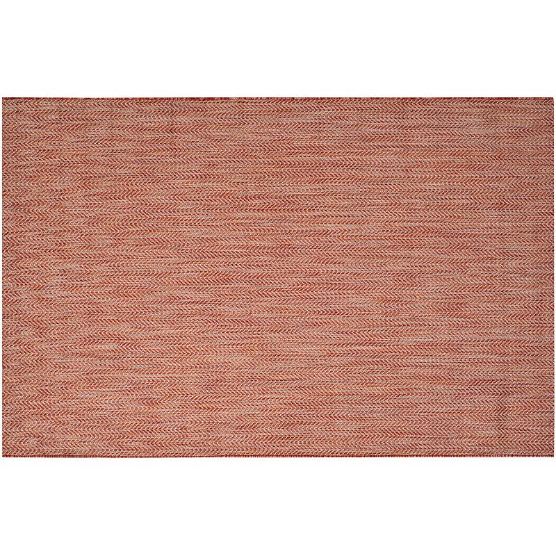 Safavieh Courtyard Palm Beach Chevron Indoor Outdoor Rug, Red, 6.5Ft Sq