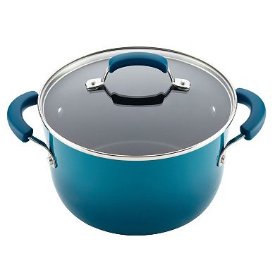 Rachael Ray Classic Brights Hard Enamel Nonstick Cookware Pots and Pans Set, 14-Piece