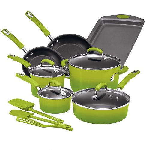 Rachael Ray 14-pc. Hard Enamel Nonstick Cookware Set