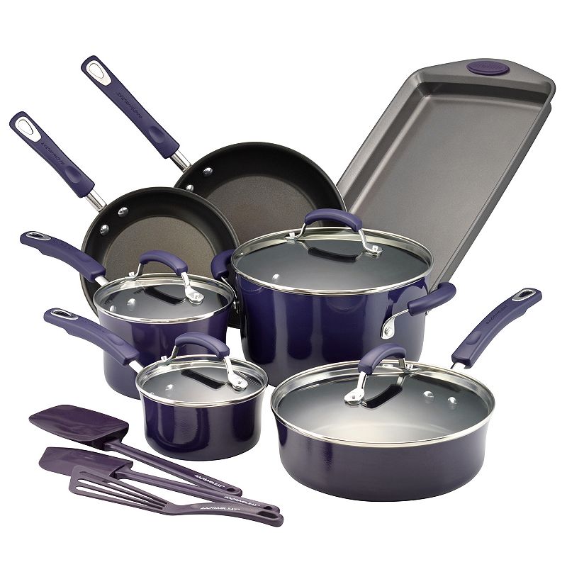 Rachael Ray Cucina 12-Piece Nonstick Cookware Set, Agave Blue - Zars Buy