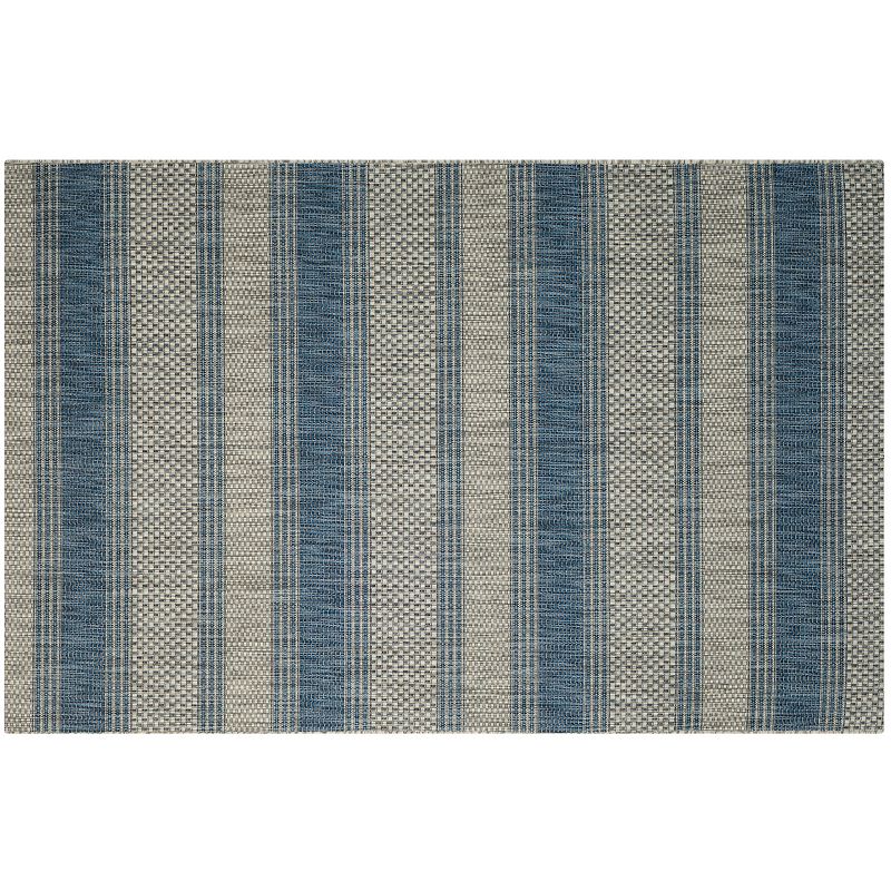 Safavieh Courtyard Tangier Stripe Indoor Outdoor Rug, Grey, 2X8 Ft