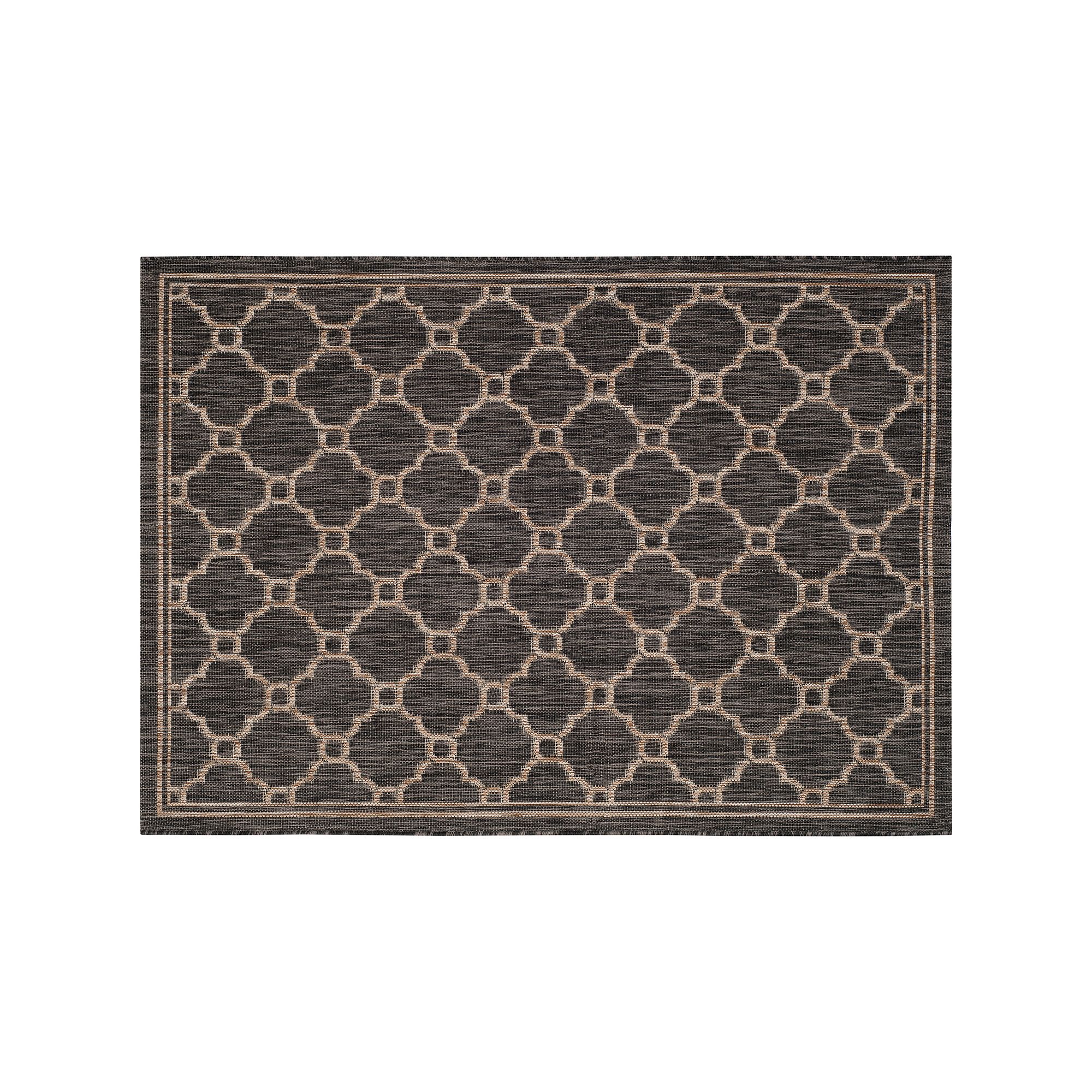 Safavieh Courtyard Irongate Lattice Indoor Outdoor Rug, Natural Black