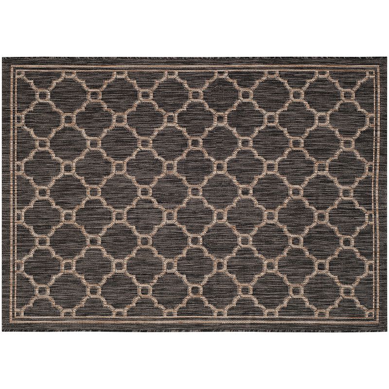 Safavieh Courtyard Irongate Lattice Indoor Outdoor Rug, Beig/Green, 6.5Ft Rnd