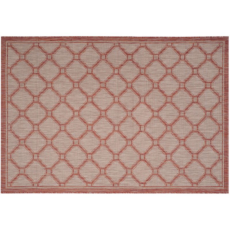 Safavieh Courtyard Palisade Trellis Indoor Outdoor Rug, Red, 8X11 Ft