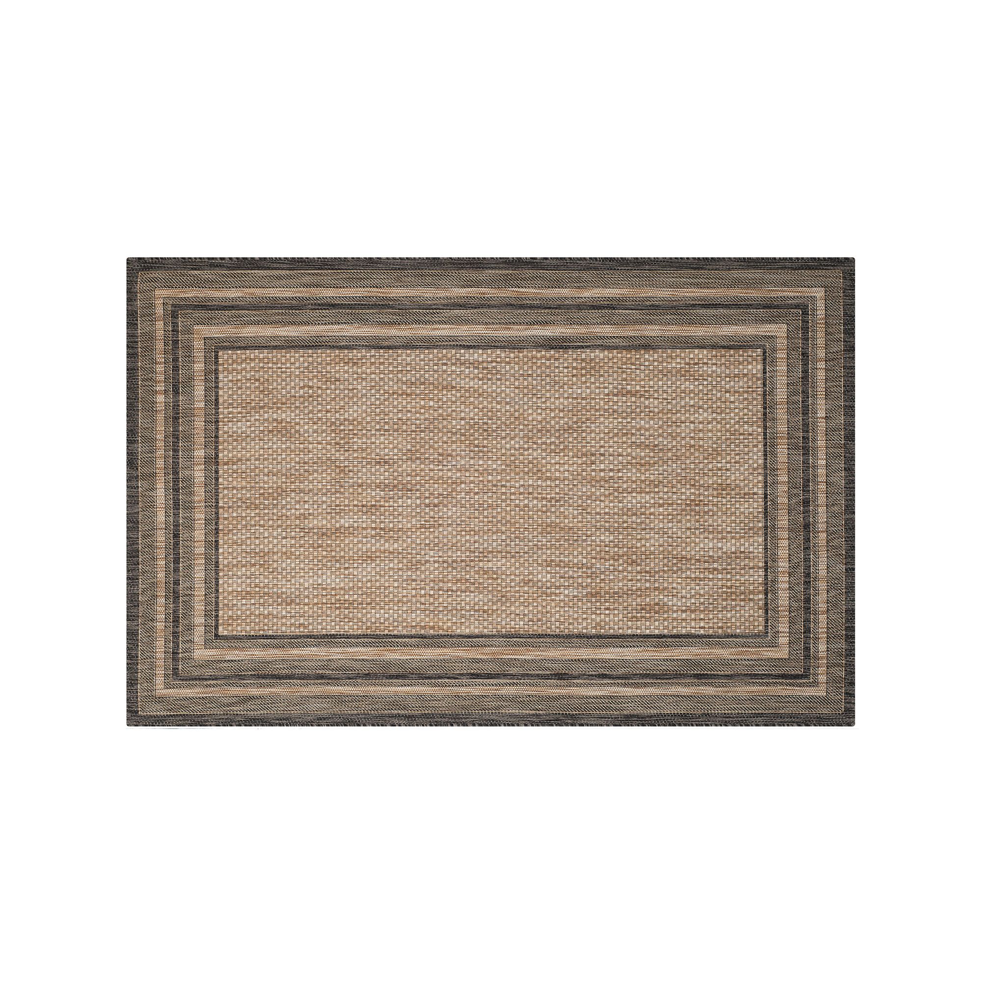 Safavieh Courtyard Kensington Framed Indoor Outdoor Rug, Natural Black