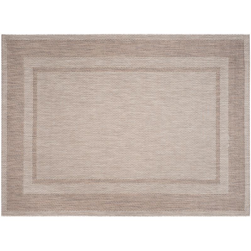 Safavieh Courtyard Ellington Framed Indoor Outdoor Rug, Beig/Green, 6.5Ft Sq