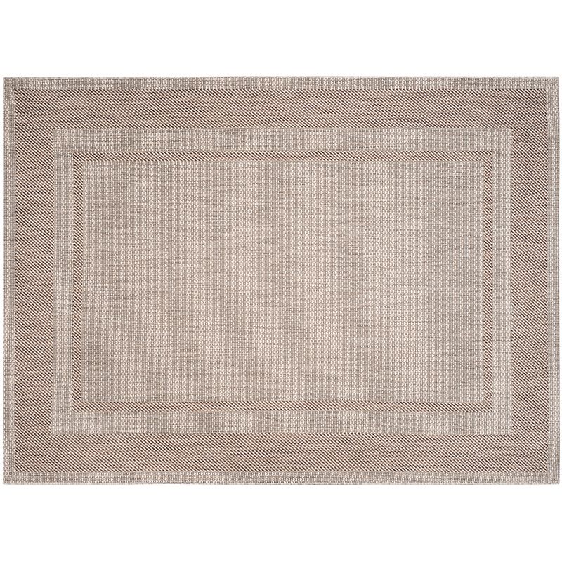 Safavieh Courtyard Ellington Framed Indoor Outdoor Rug, Beig/Green, 6.5Ft Sq