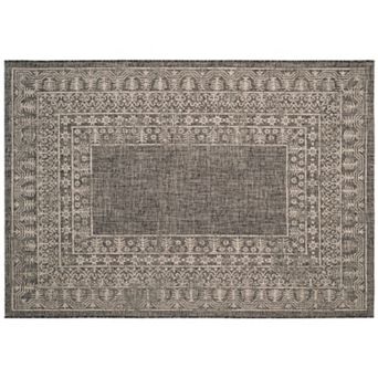 Safavieh Courtyard Iroquis Framed Ornate Indoor Outdoor Rug