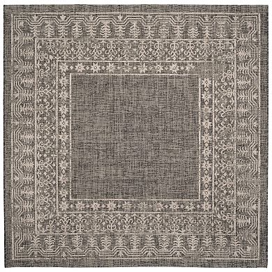 Safavieh Courtyard Iroquis Framed Ornate Indoor Outdoor Rug