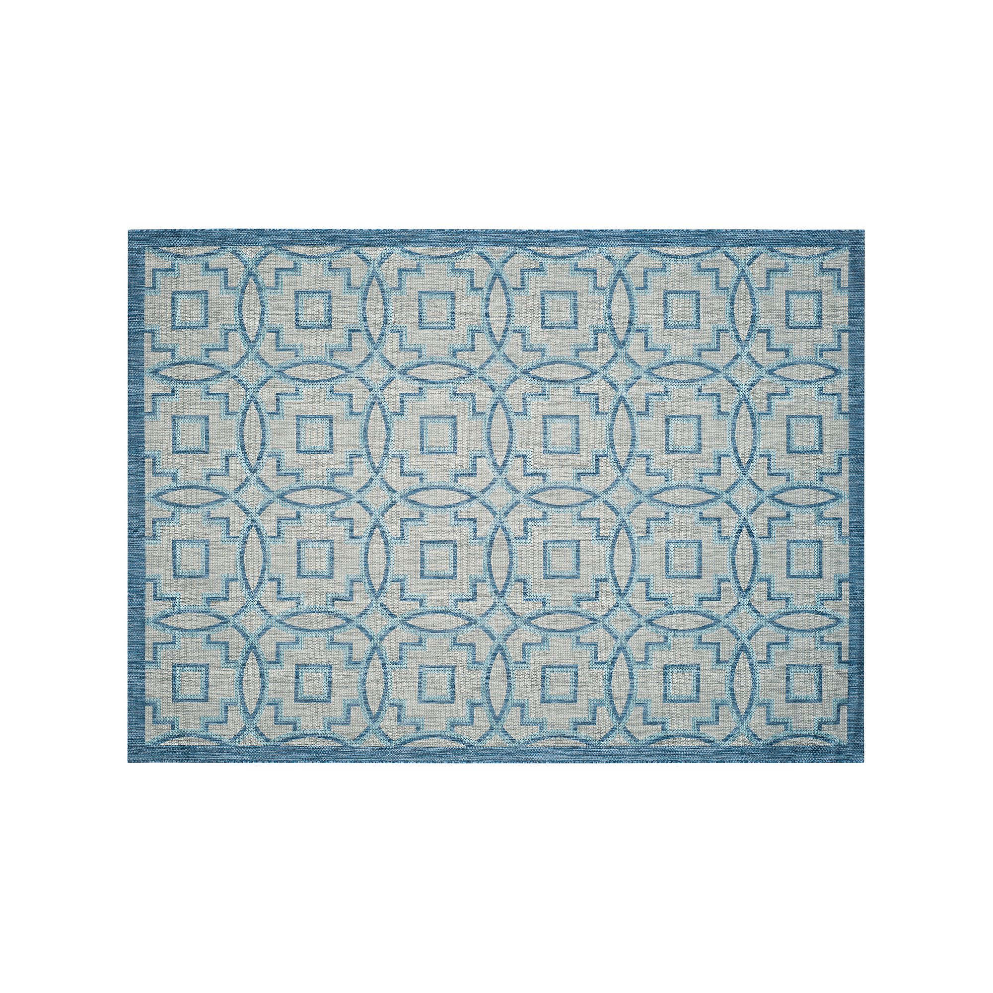 Safavieh Courtyard Metropolitan Geometric Indoor Outdoor Rug, Gray Navy
