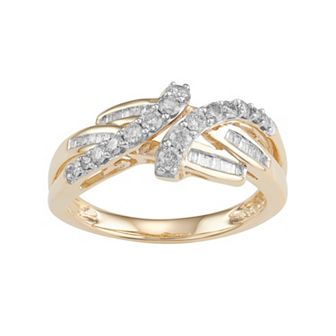 10k Gold 1/2 Carat T.W. Diamond Swirl Ring