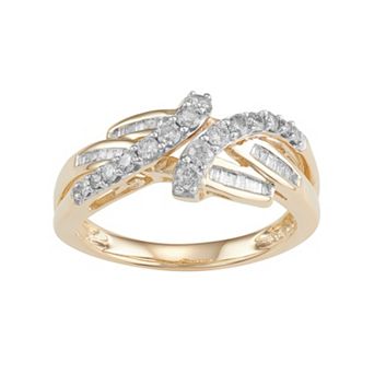 10k Gold 1/2 Carat T.W. Diamond Swirl Ring