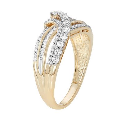 10k Gold 1/2 Carat T.W. Diamond Swirl Ring
