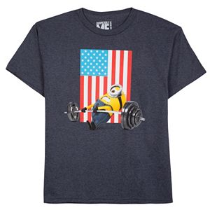 Boys 8-20 Minion Weight Lifting Tee