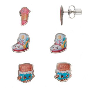 Girls Shopkins 3-pk. Lippy Lips, Sneaky Wedge & Cheeky Chocolate Earring Set